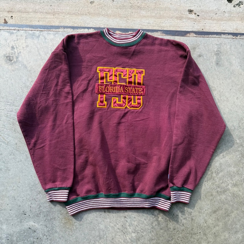 Vintage Crable Sportswear Florida State FSU Sweatshirt XL Maroon Embroidered 90s
